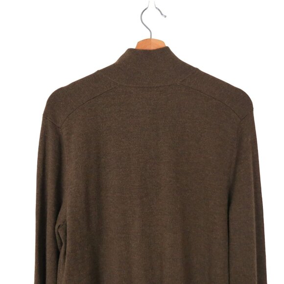 BANANA REPUBLIC Men's Brown Merino Wool Blend Pullover Snap Sweater L - Picture 4 of 7